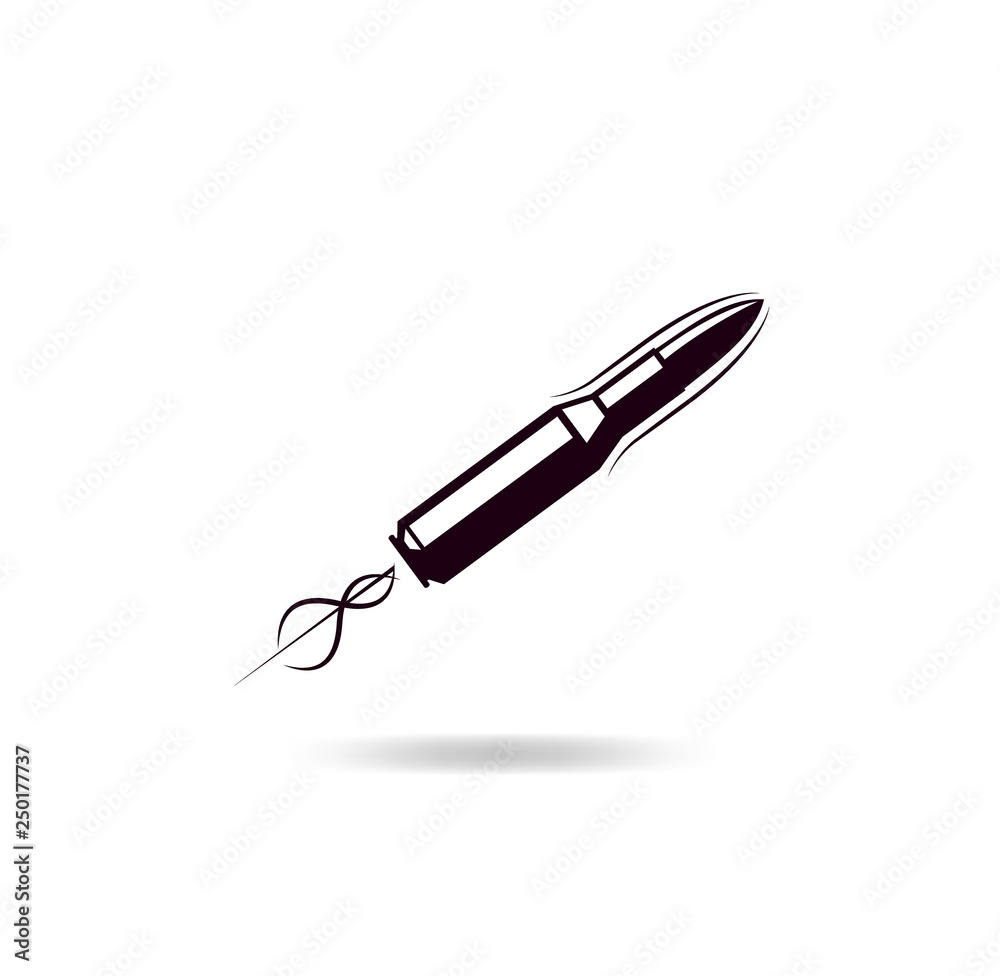 Fototapeta premium Bullet flying. fast motion flight icon