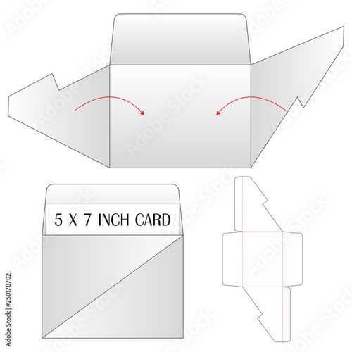 Envelope die cut mock up template Vector illustration.