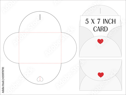 Envelope die cut mock up template Vector illustration.