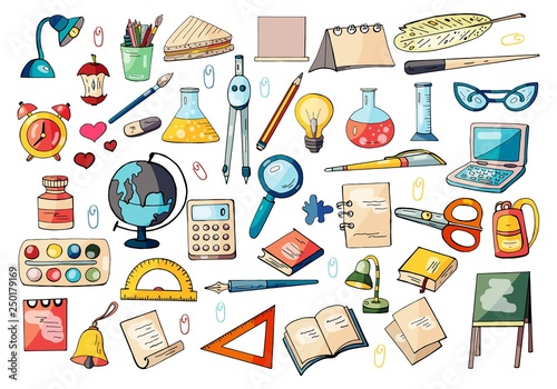 Big set of hand drawn stationery