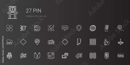 pin icons set