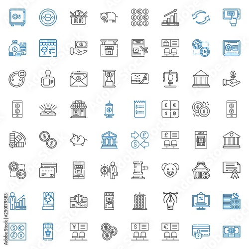 bank icons set