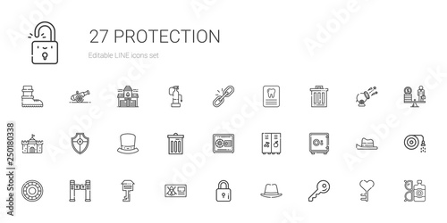 protection icons set