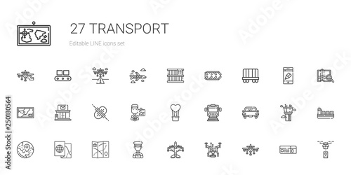 transport icons set
