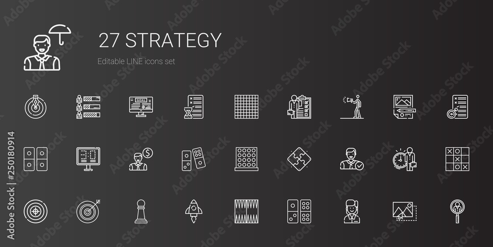 strategy icons set strategy icons set