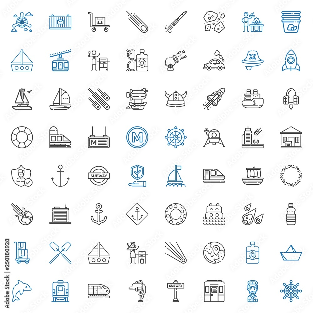 ship icons set