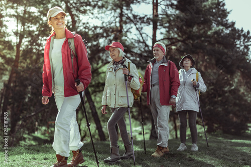 Group of tourists exploring local natural reserve