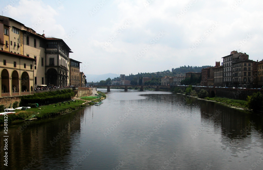View of the Arno river in Florence, Tuscany, Italy