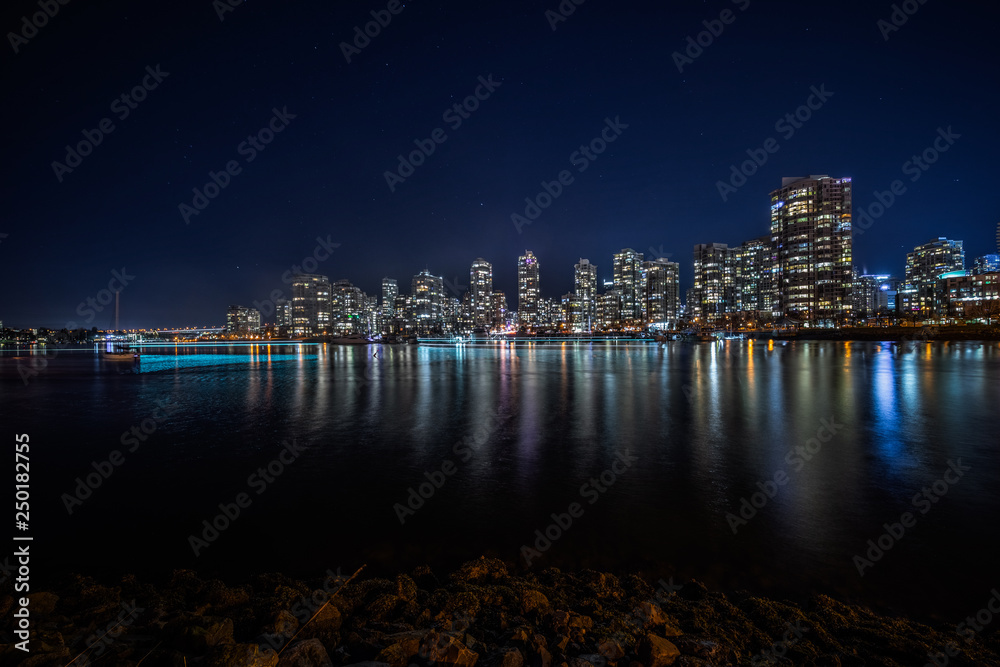 night view of city skyline