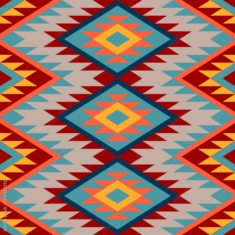 Kilim. Ethnic geometric ornament. Pattern of bright rhombuses. Seamless ...