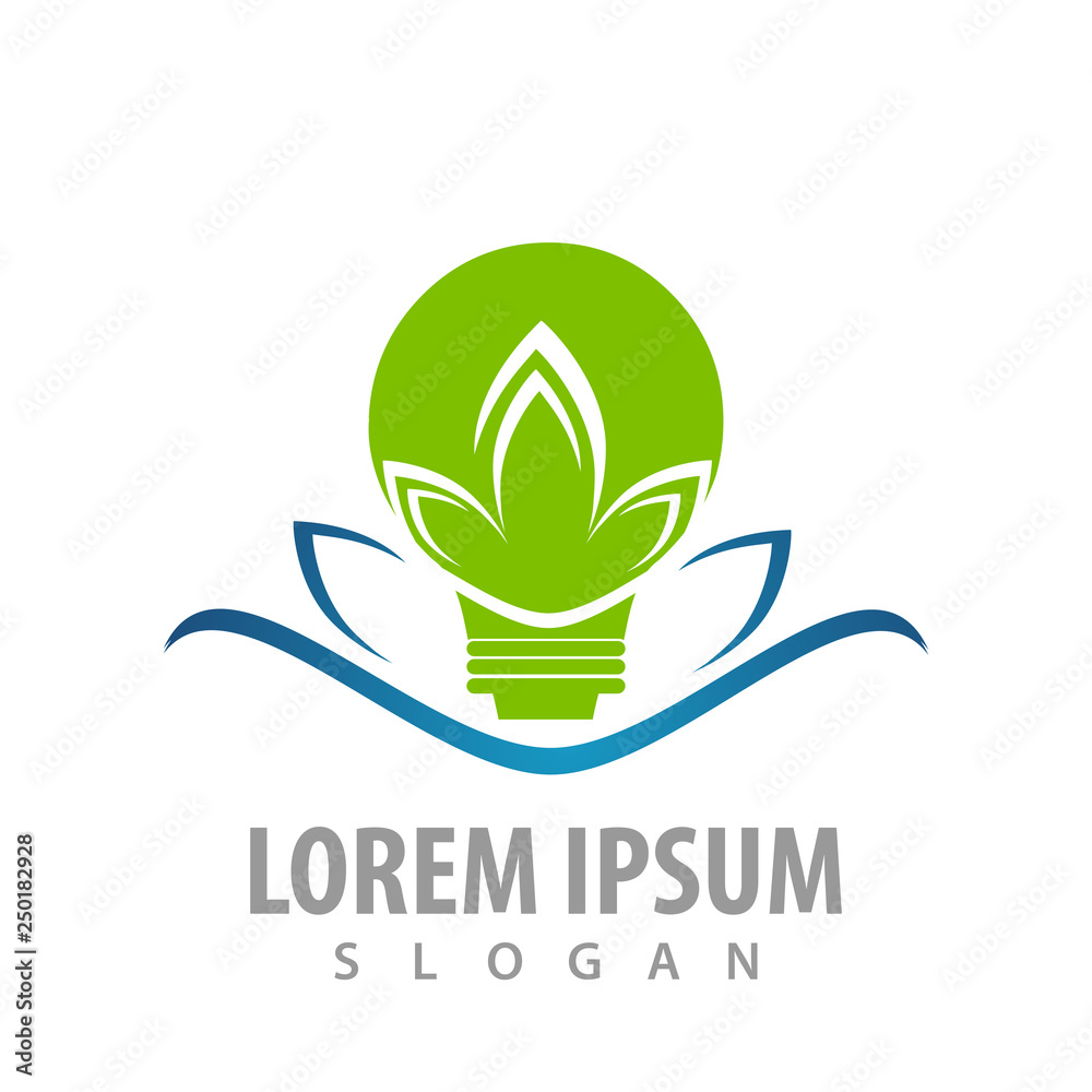 Bulb lotus logo concept design. Symbol graphic template element Bulb lotus logo concept design. Symbol graphic template element