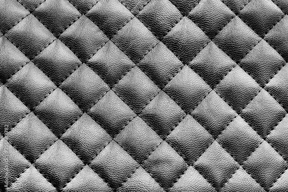 Fototapeta premium Black stitched leather