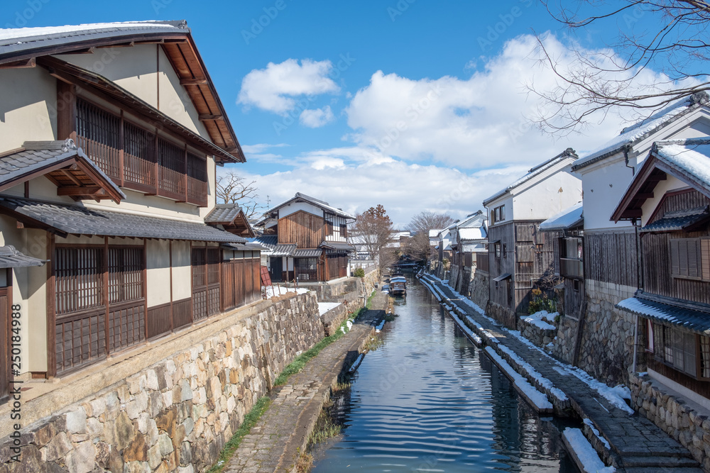A canal in Omihachiman city, Shiga prefecture.
