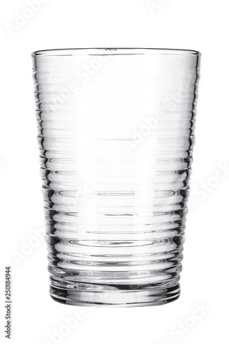 empty water glass on white background