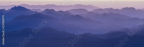 Amazing Sunrise at Sinai Mountain, Beautiful dawn in Egypt, Beautiful view from the mountain 
