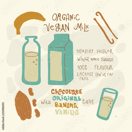 Vegetarian Milk vector.