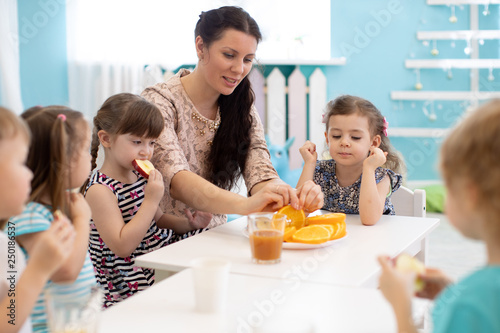 Children and carer together...
