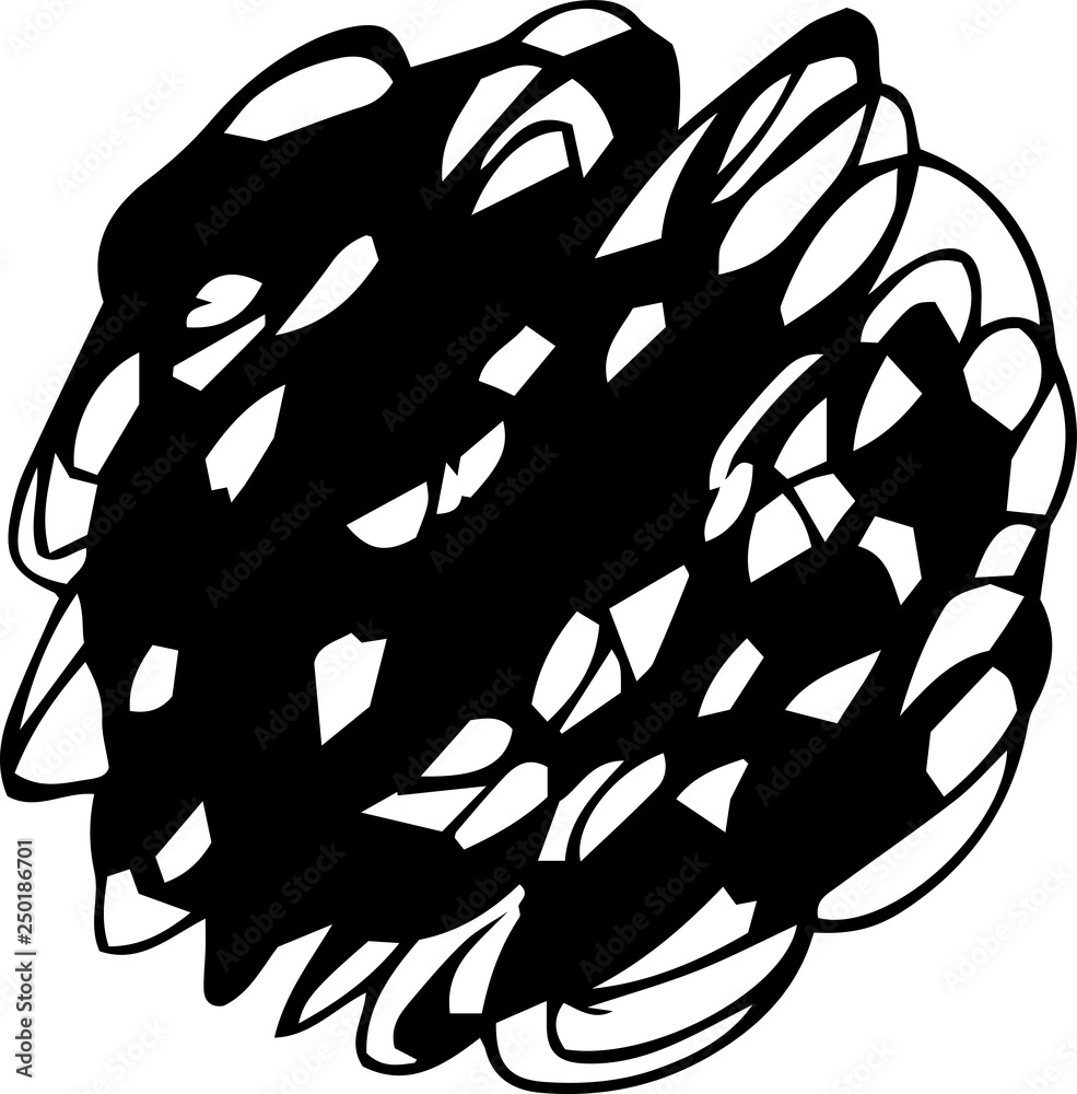 Illustration of a scribble black circle