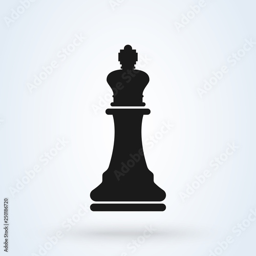 Vector illustration of chess king icon black