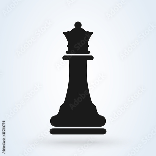 Vector illustration of chess queen icon. Black chess © studiographicmh
