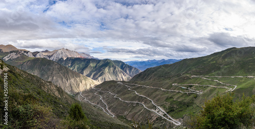 A bird's-eye view of the Zig zag road (know as the 