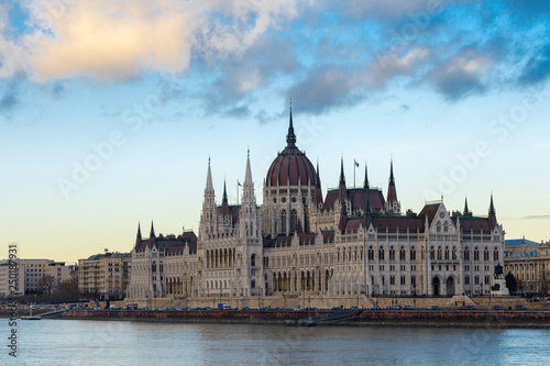 Hungary, Budapest Parliament view from Danube river