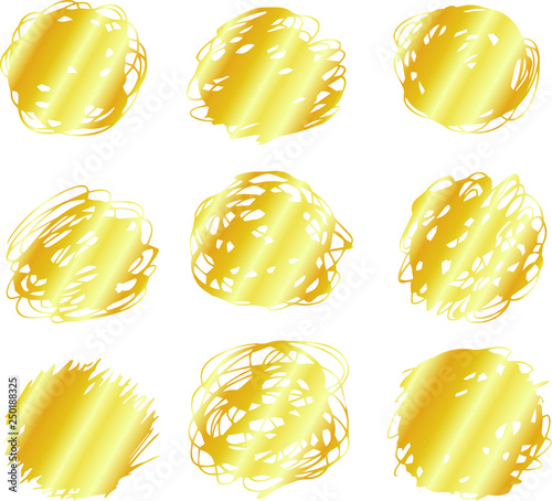 Illustration of a scribble Gold circle set