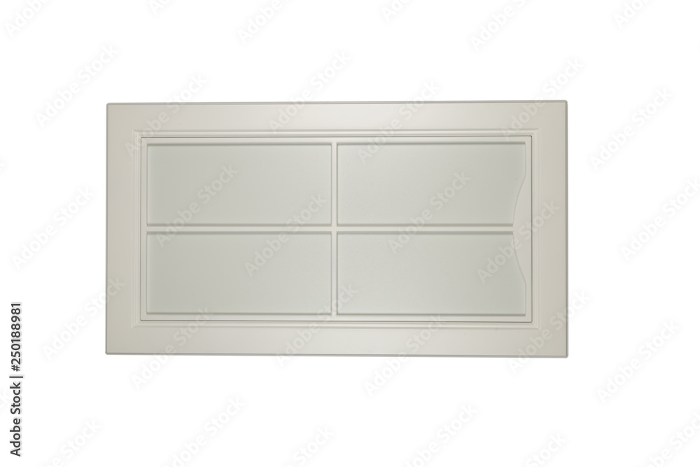 Detail close-up of a white frame facade for the kitchen. Detail close-up of a white frame facade for the kitchen.