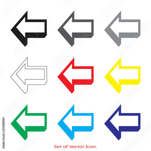 Arrow icon isolated sign symbol and flat style for app, web and digital design. Vector illustration.