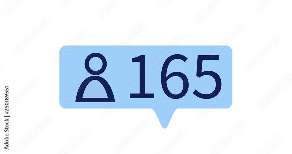 Counter of subscribers on a blue background in a social network, animation Counter of subscribers on a blue background in a social network, animation