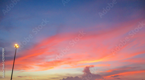 colorful of sky with clouds in the evening