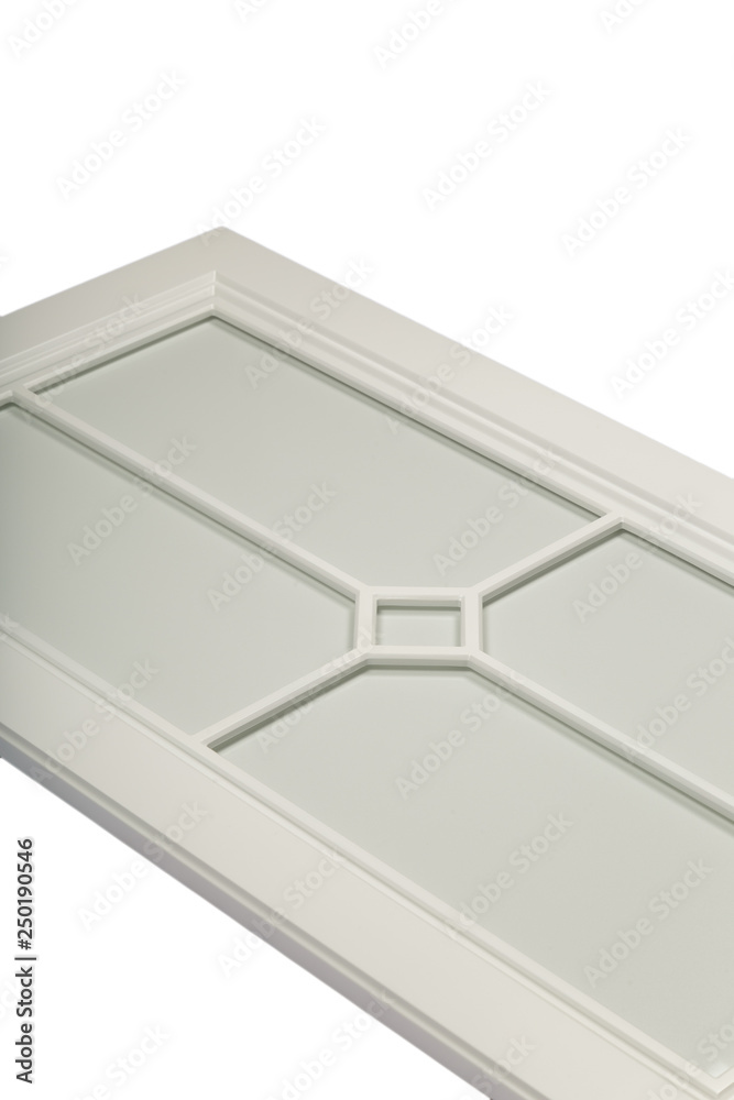 Detail close-up of a white frame facade for the kitchen. Detail close-up of a white frame facade for the kitchen.