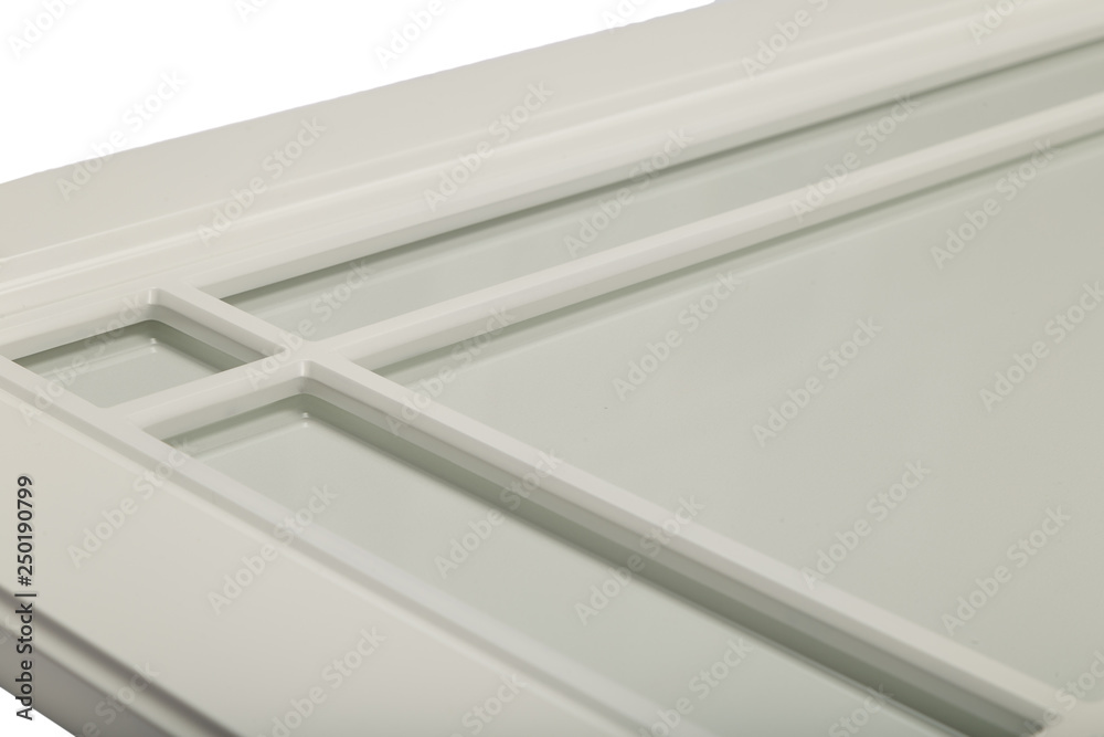 Detail close-up of a white frame facade for the kitchen. Detail close-up of a white frame facade for the kitchen.