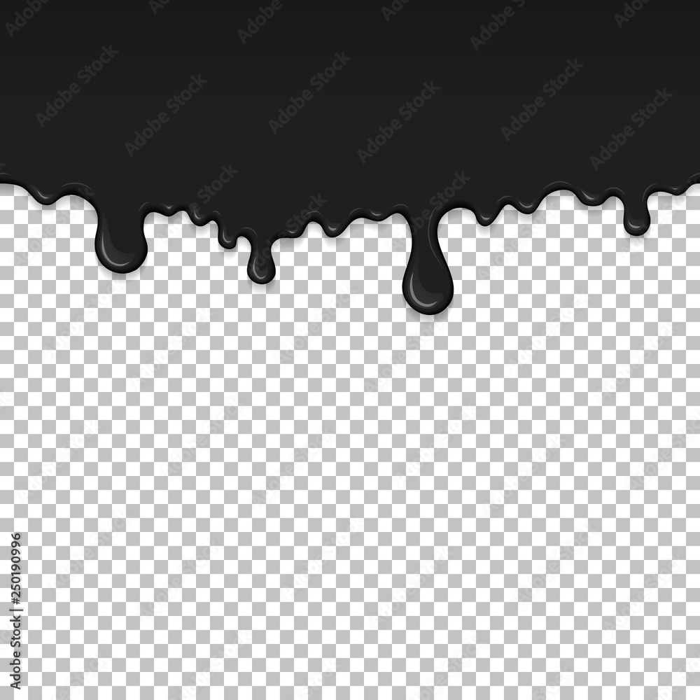 Black dripping slime seamless pattern. Petroleum background with copy  space. Kids sensory toy vector illustration. Realistic liquid mucus  isolated element. Flowing black fluid. Paint drops and blots. Stock Vector  | Adobe Stock
