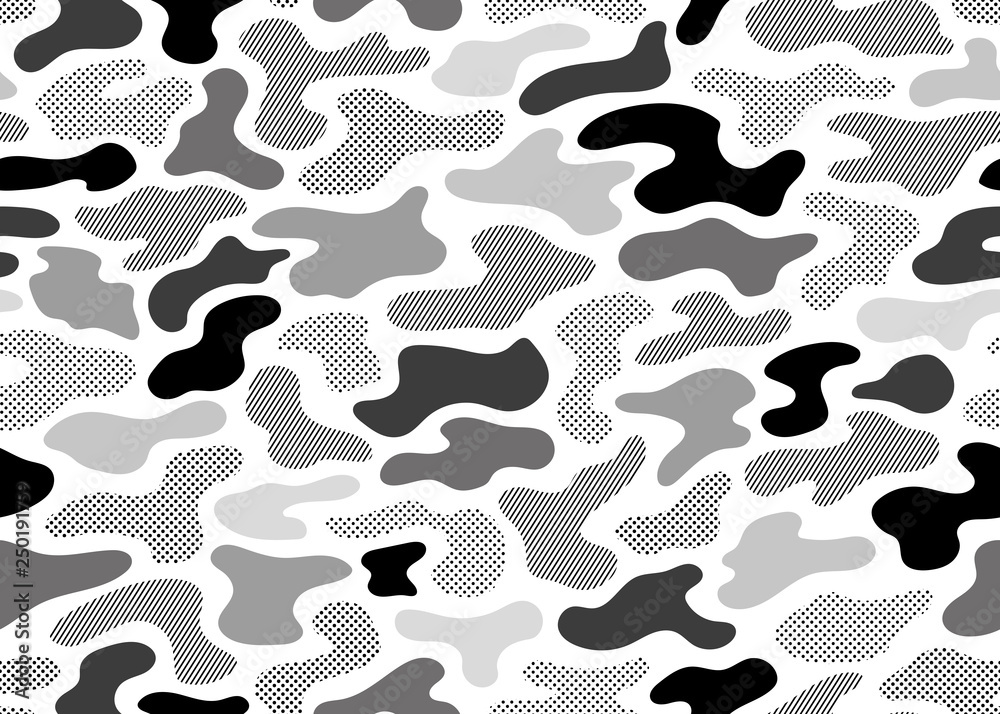 grey modern camouflage seamless pattern. vector background illustration for fashion, surface design