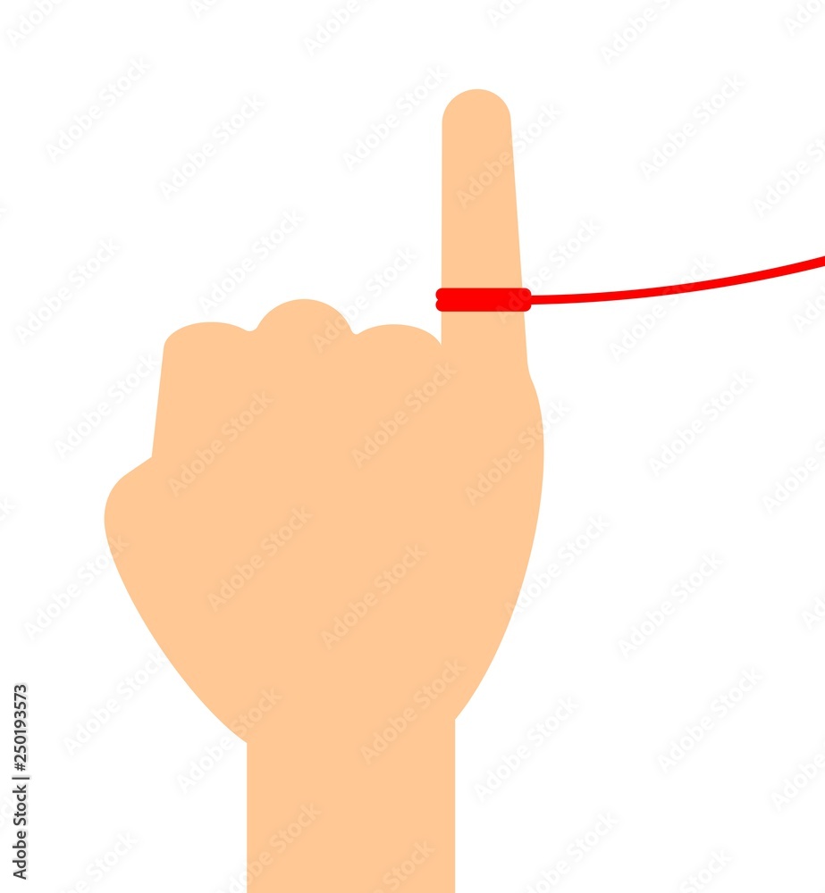 赤い糸を巻いた小指 Stock イラスト Adobe Stock
