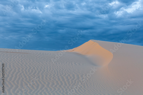 Beautiful pristine white sand dune at Anna Bay, New South Wales, Australia