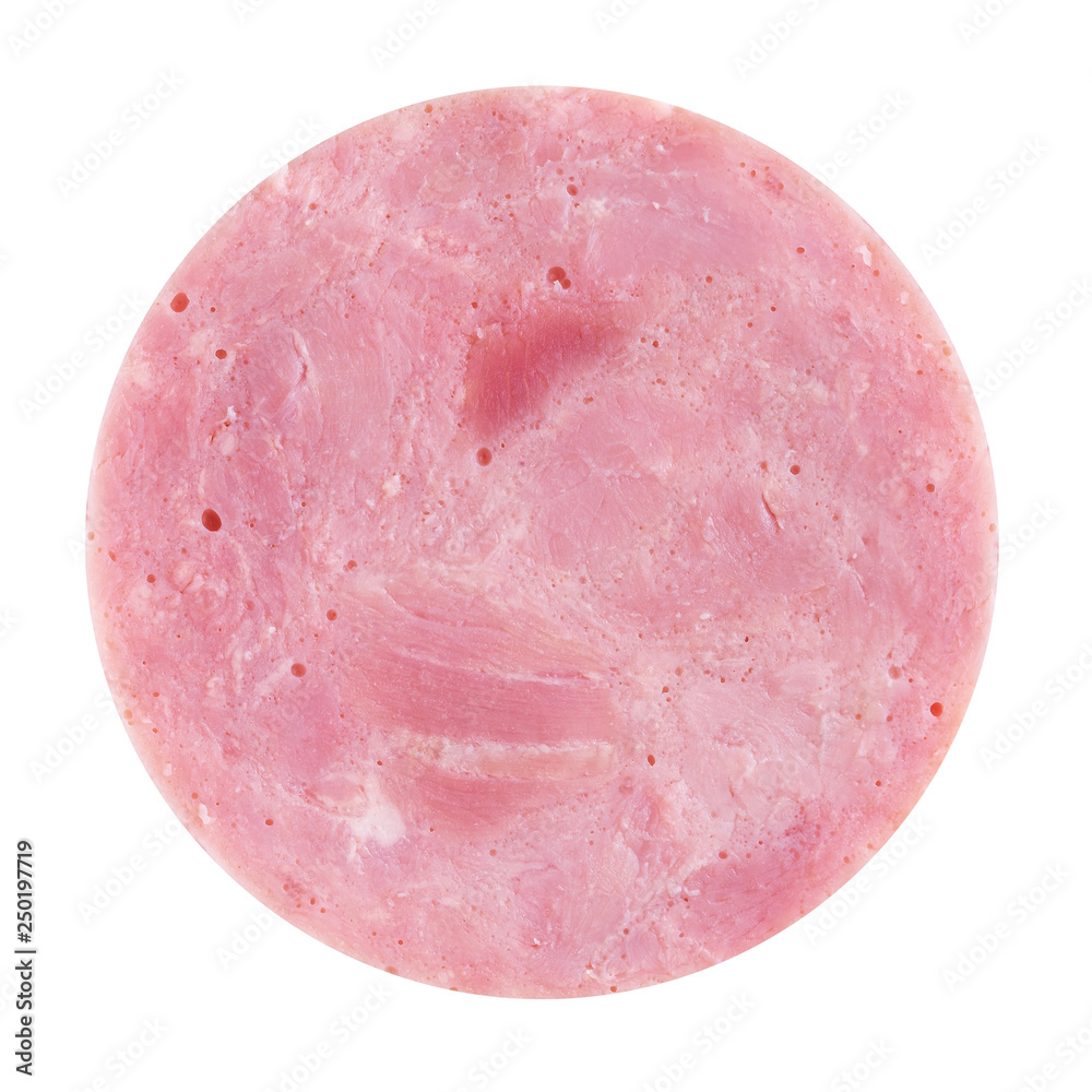 Ham slice isolated on white background. Ham slice isolated on white background.