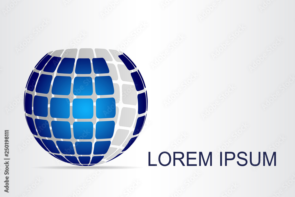 Abstract technology logo stylized spherical surface with abstract shapes. This logo is suitable for global company, world technologies, media and publicity agencies Abstract technology logo stylized spherical surface with abstract shapes. This logo is suitable for global company, world technologies, media and publicity agencies