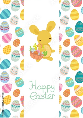 Vector easter egg frame trmplate with rabbit