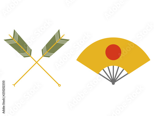 扇子と違い矢
