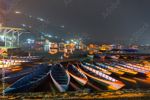 Multicolored Nepalese boats