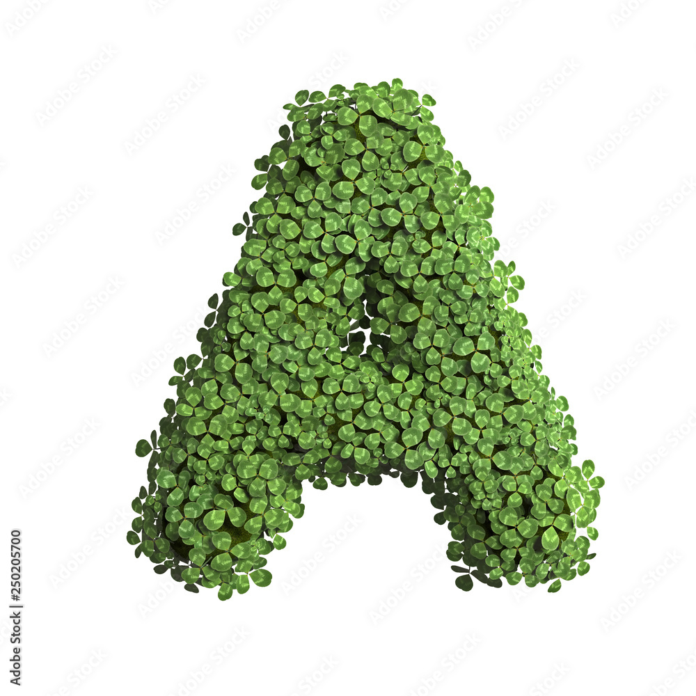 clover letter A - Capital 3d spring font - suitable for Nature, ecology or environment related subjects clover letter A - Capital 3d spring font - suitable for Nature, ecology or environment related subjects