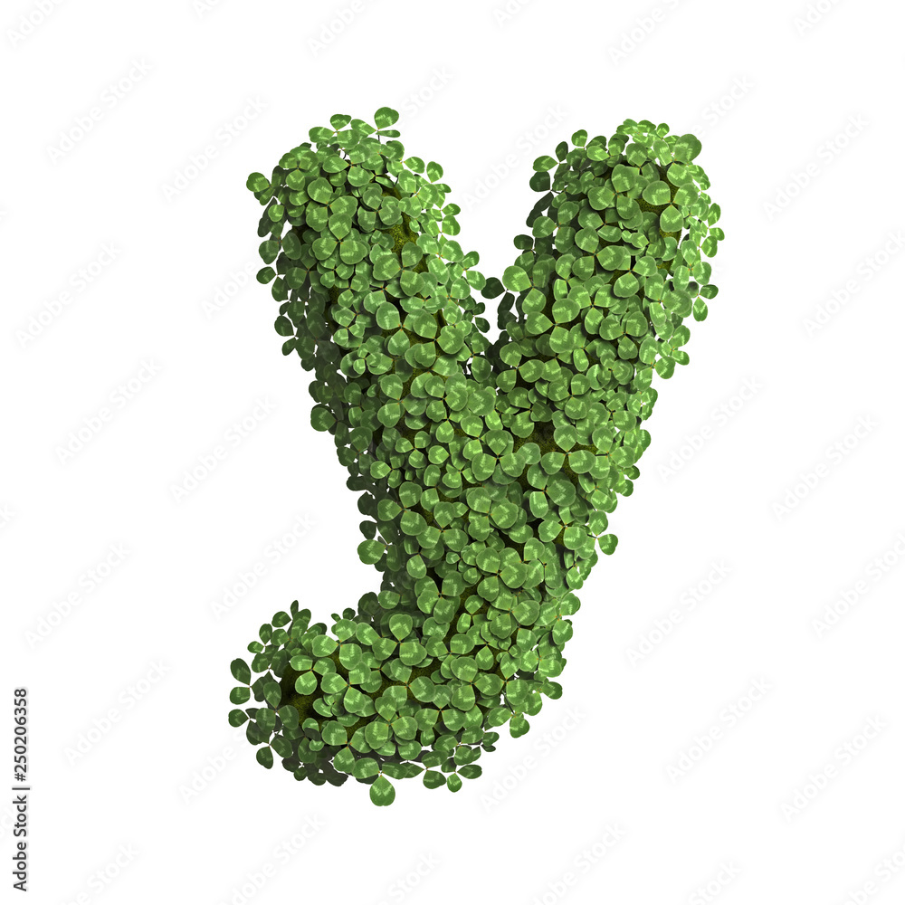 clover letter Y - Small 3d spring font - Suitable for Nature, ecology or environment related subjects clover letter Y - Small 3d spring font - Suitable for Nature, ecology or environment related subjects