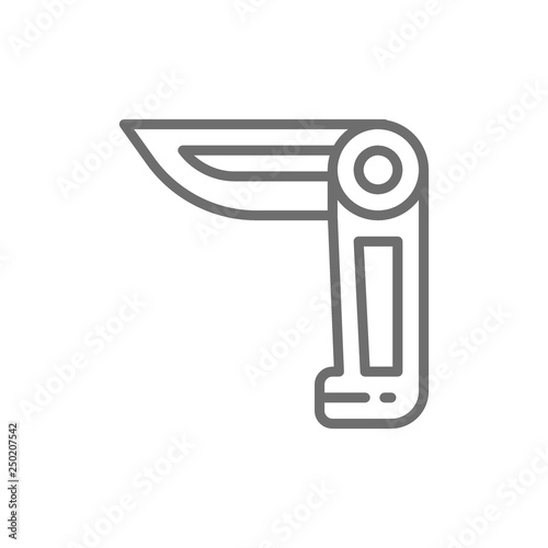 Jackknife, knife line icon.