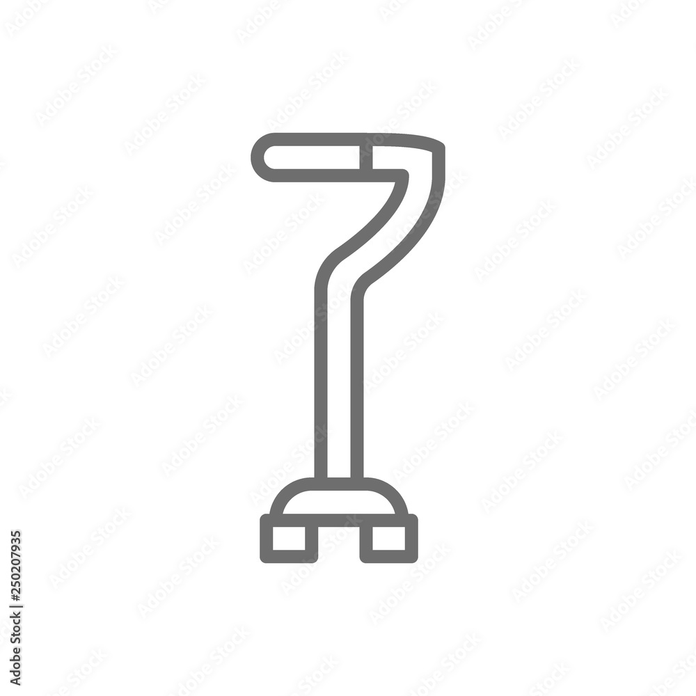 Walking stick, crutch, telescopic cane line icon. Walking stick, crutch, telescopic cane line icon.