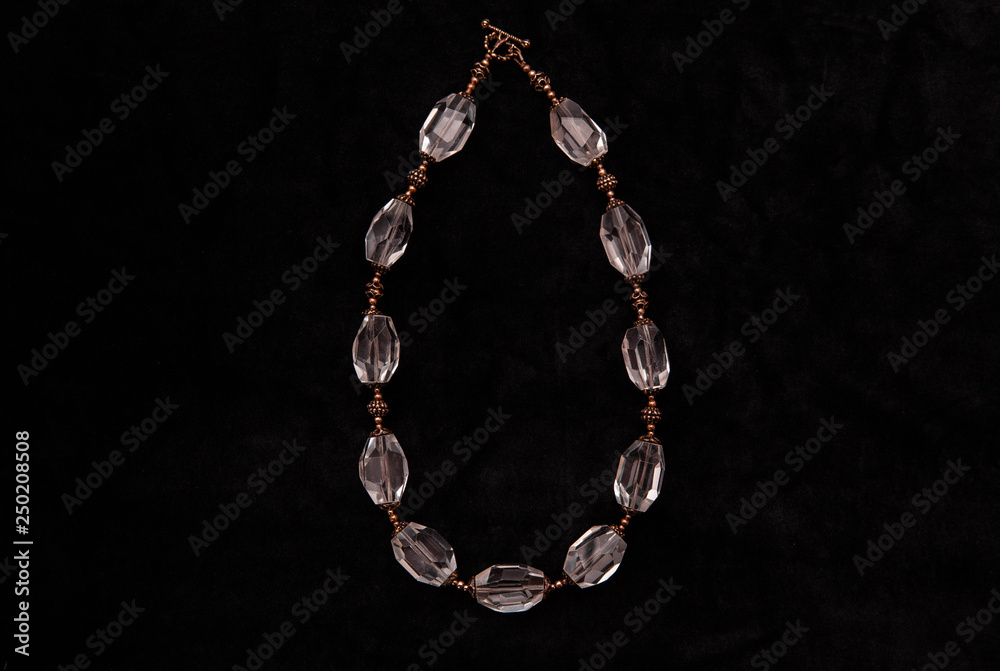 A beads from white transparent plastic A beads from white transparent plastic