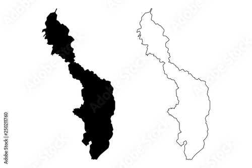 Bolivar Department (Colombia, Republic of Colombia, Departments of Colombia) map vector illustration, scribble sketch Department of Bolivar map photo