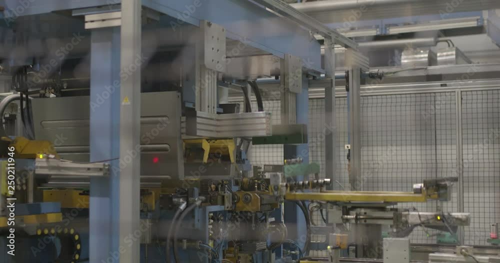 Modern production of household appliances, automatic CNC machine bends aluminum sheets, technologically process. Modern production of household appliances, automatic CNC machine bends aluminum sheets, technologically process.