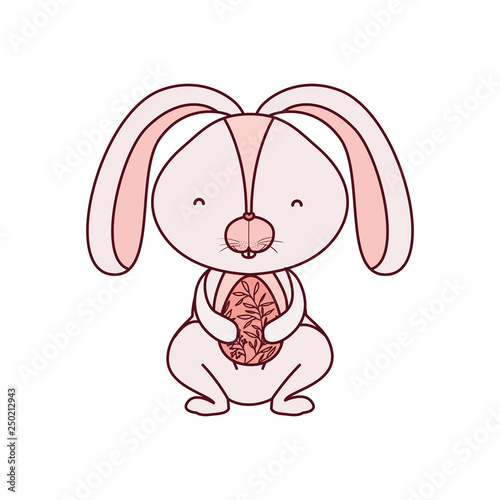 easter rabbit with egg isolated icon